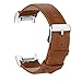 For Fitbit Charge 2 Bands, Genuine Leather Replacement Bands for Fitbit Charge 2 Brown with Metal Connectors