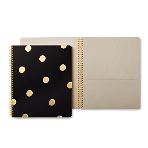 Kate Spade Large Spiral Notebook, Scatter Dots, Black (174647)