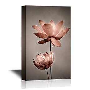 Canvas Wall Art - Closeup of Lotus Flower - Gallery Wrap Modern Home Art | Ready to Hang - 12x18 inches