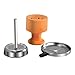 Hookah Ceramic Bowl with Wind Cover, Premium Shisha Brass Fireplace Insert + Deluxe Hot Pan Chimney Top Perfect Smoking Experience for Hookah Lovers