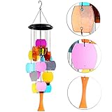 DateDirect Outdoor Wind Chime Colorful Stained Glass Wind Chime, 26