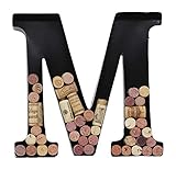 Metal Letter Wine Cork Keepsake Saver & Holder Monogram w/Free Wall Mount Kit A-Z (Medium)