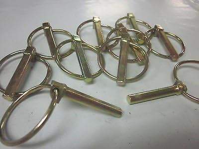~ 10 ~ GOLD 5/16" LYNCH PINS ATV FARM GARDEN STEEL TRACTOR TRAILER 3PT HITCH PIN