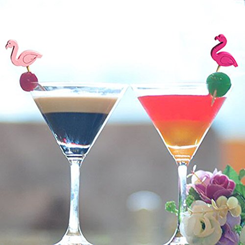 PROPARTY Pink Flamingo Cocktail Cake Cupcake Toppers Picks for Wedding Birthday Baby Shower Hawaiian Themed Parties Decoration Set of 120