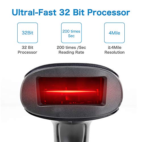 NETUM Barcode Scanner USB 2.0 Wired Handheld 1D Laser Bar Code Reader Scanner for POS Mobile Payment PC Laptop and Computer Windows Mac OS - Thumbnail 2