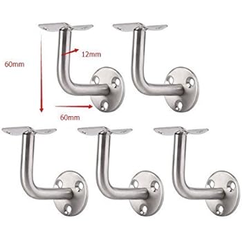 Susuntas 5 x Stainless Steel Staircase Handrails Wall Hanger Handrail Holder Handrail Rack Wood Railing Wall Hanger Accessories Stair Railing Runs Support Railing Hanger Accessories