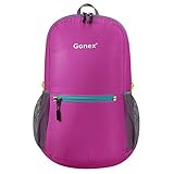 Gonex Ultra Lightweight Packable Backpack Daypack Handy Foldable Camping Outdoor Travel Cycling Backpacking(Rose Red)