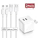iPhone Charger, Dual Port Wall Charger Travel Adapter with 2Pack iPhone Cable Charging Cord Compatible with iPhone XS MAX XR X 8 8Plus 7 7Plus SE 6sPlus 6s 6 5s, iPad iPod Nano