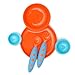 Boon Groovy Interlocking Plate & Bowl with Modware,Blue/Orange