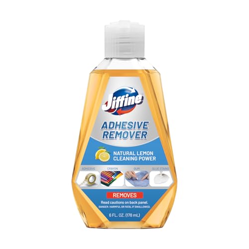 Jiffine Original Adhesive Remover - 6 Ounce - Surface Safe for Removing Stickers, Labels, Decals, Residue, Tape, Gum, Grease, Tar, Crayon, Glue