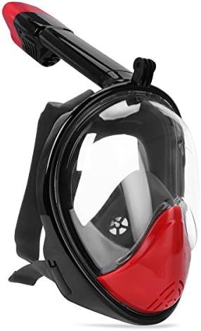 2017 New Safe Diving Full Face Mask GEL Snorkel Sets Swimming Scuba Anti-seepage Snorkeling Mask Anti-Fog, Joyousbuy (black &amp; red, L)