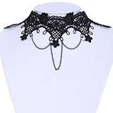Yazilind Jewelry Lace Collar Necklace Lolita Charm Flower Chain Sexy Noble for Women Length:10in
