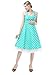 BI.TENCON 1950s Halter Style Vintage Polka Dot Swing Party Dress