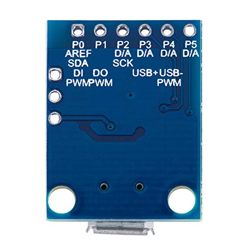 Vaorwne Attiny85 Micro-USB Development Board Module for ATtiny MC, 5V Micro USB Development Board Module Microcontroller Blue