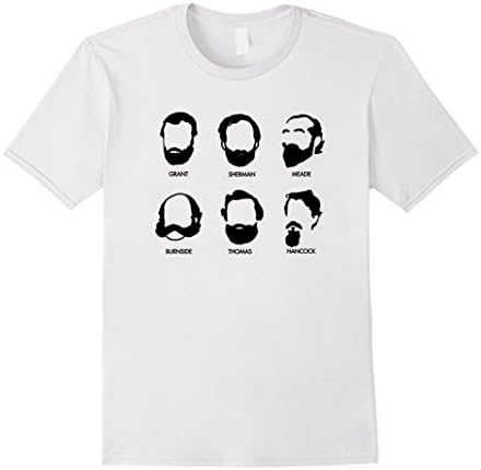 Men's Beards and Generals: American Civil War t-shirt - Union Medium White