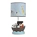 Lambs & Ivy Two of A Kind Noah's Ark Animals Lamp with Shade & Bulb, Blue/Gray