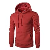 PHOTNO Men Retro Long Sleeve Hoodie Hooded Sweatshirt Tops Jacket Coat Outwear