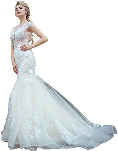 BAORUINA Neck Backless Princess Mermaid Wedding Dress 2018 Gorgeous Appliques Robe De Mariage Bride Gown Plus Size