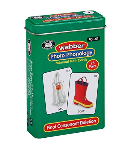 Super Duper Publications Webber Photo Phonology Final Consonant Deletion Minimal Pair Card Deck Educational Learning Resource for Children