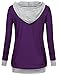 Timeson Maternity Clothes Plus Size, Women's V-Neck Long Sleeve Active Pullover Hoodies with Kangaroo Pocket Dark Violet Medium