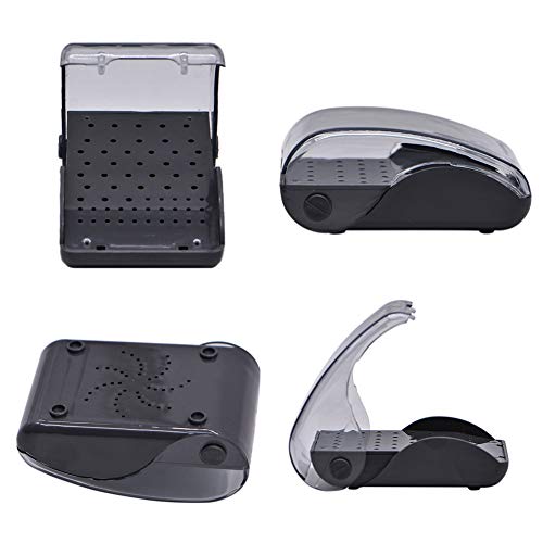 Oral Dentistry Dental Bur Box 60 Holes Plastic Drill Placement Box Dental Tools Dentist Drill Box Sterilizer Case Disinfection Box (2 Pcs)