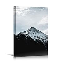 Canvas Wall Art Expressive Landscape Chic Dramatic Duotone Hallway Landscape Mountain Photography - 12x18 inches