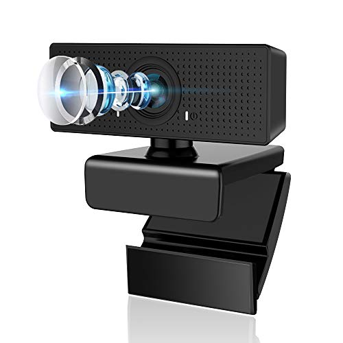 Webcam with Microphone, Admitrack 1080P HD Webcam Streaming Computer Web Camera with 110° Wide View Angle - USB Computer Camera for PC Laptop Desktop Video Calling Recording, Conferencing (Black)