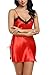 Avidlove Women Sexy Lingerie Satin Nightgown Chemises Slip Sleepwear Red M