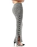 PattyBoutik Women's Lace Up Side Marled Sweater Skirt