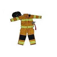 Teetot Authentic Boys Fireman Halloween Costume Firefighter Size 5-6 TAN