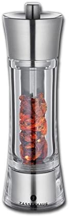 Zassenhaus Chili Mill 7.0-inch Stainless Steel & Acrylic