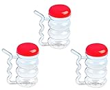 Arrow Plastic 14 oz. Sip A Mug Clear with Built-in Straw-(Red Cap) (Pack of 3)