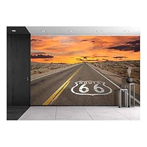 Route 66 Pavement Sign Sunrise in California