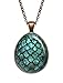 Wearable Treasures Turquoise Dragon Egg Necklace, Egg Shaped Pendant, Image Under Glass Jewelry