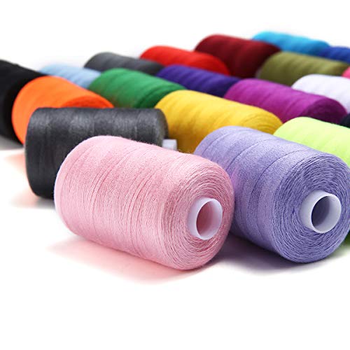 KING DO WAY 24 Assorted Colors Polyester Sewing Thread Spool 1000 Yards Each