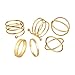 Cougar's Choice 6pcs Stack Rings Glod Plated Ring Knuckle Nail Ring Set