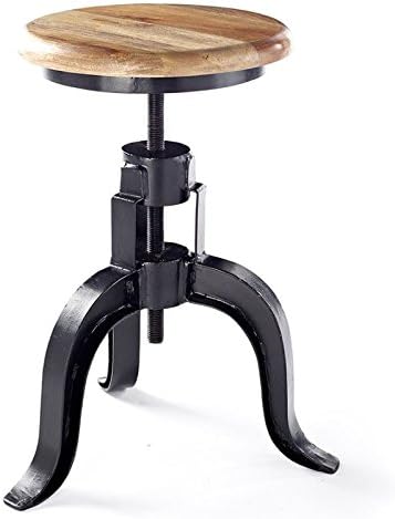 Dining Furniture Backless Design Height Adjustable Bar Stool with Footrest Included (Material: Metal, Fully Assembled)