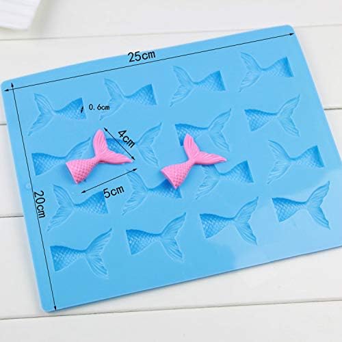 Mofun® Moulds Mini Mermaid Tail Mold, Silicone Fondant Cake Molds Cupcake Kitchen Baking Tools (20 * 25 * 1cm)