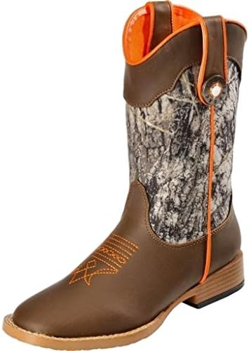Double Barrel Boys' Buckshot Cowboy Boot Square Toe Camouflage 11 D(M) US