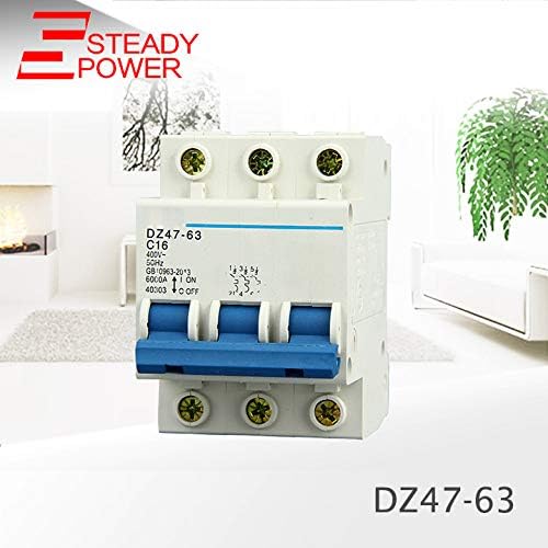 1A 2A 3A 6A 10A 16A 20A 25A 32A 40A 63A 1P 2P 3P 4P 230V 220V Miniature Circuit Breaker MCB New DZ47-63 (DZ47_3P, 10A)