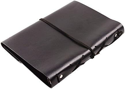 Clearance Price | Scrapbook | Vintage Leather DIY Photo Album | Premium Quality | Great for Wedding, Anniversary, Birthday, Guestbook, or Holiday Memories Black Leather Cover
