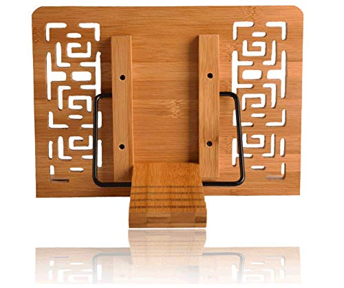 Vencetmat Adjustable Foldable Music & Book & Cook & Tablet Stand, Reading Rest holder Retro Hollow Elegant Pattern