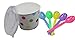 100 Count Deli Containers Durable Food Storage Containers with Lids and Multi-colored Spoons Hot and Cold Disposable 12oz Containers Use for Frozen Desserts, Soups, or Any Food of Your Choice