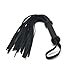 Bekinky Soft Premium Flogger, Heavy Handmade Extra Long Leather Whip with Braided Handle Grip, Black