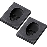 Cholemy 2 Pcs Skull Graphite Casting Ingot Molds 3D