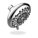 Premium 6-Function Shower Head - High-Pressure Shower Head For Low Flow Showers - Wall Mount Fixed Showerhead - High Flow Shower-head - Powerful Multifunction SPA Shower System - Chrome