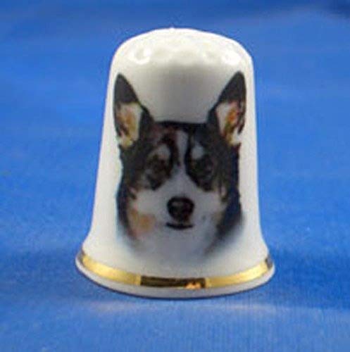 Porcelain China Collectable Thimble --- Welsh Corgi Dog