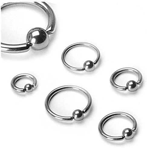 Solid Titanium Captive Bead Ring. Various sizes &amp; guages! Sold Individually. (18G, 5/16")