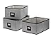 STORAGE MANIAC Large Fabric Storage Basketss Bins, Durable Open Storage Drawer, 3-Pack, Gray