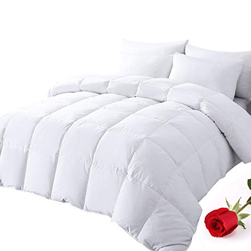 DOWNCOOL California King Down Comforter, White Goose Duck Down and